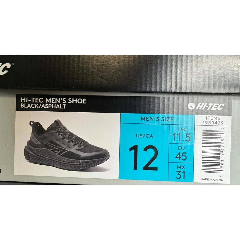 Hi-Tec Men's Running Shoes Size 12 Black Athletic Sneakers Lightweight - Picture 6 of 6